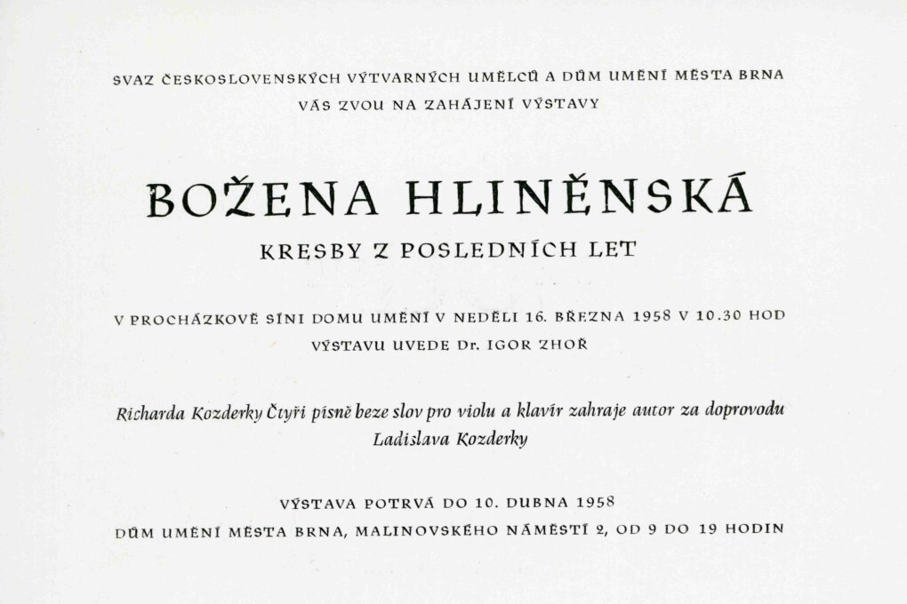 Božena Hliněnská – kresby z posledních let